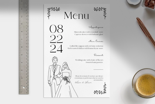 Wedding menu Template/Design